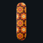 Groovy Retro 70s Boho Hippie Orange Flower pattern Skateboard<br><div class="desc">This is cute groovy retro boho floral pattern in orange,  amber and beige over brown background. It's great looking skateboard</div>