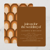 Groovy Retro 70s Design Brown Unique Fun Wedding