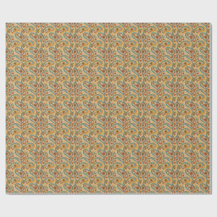 Groovy Retro 70s Flowers & Swirls Floral Pattern Wrapping Paper