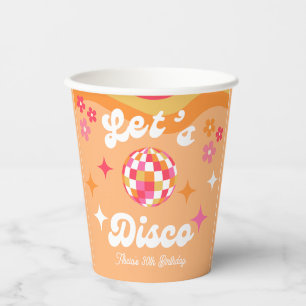 Groovy Retro 70s Let's Disco Any Age Birthday Paper Cups