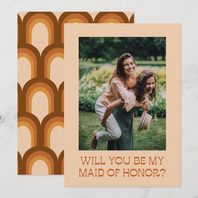 Groovy Retro 70s Maid of Honour Proposal Photo Car (Front/Back)