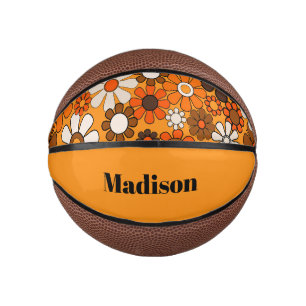 Groovy Retro 70s Personalised for Her Floral Mini Basketball