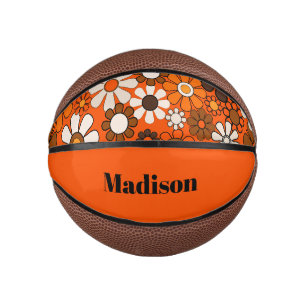 Groovy Retro 70s Personalised for Her Floral Mini Basketball