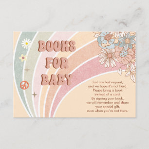 Groovy Retro 70s Rainbow Books for Baby Enclosure Card