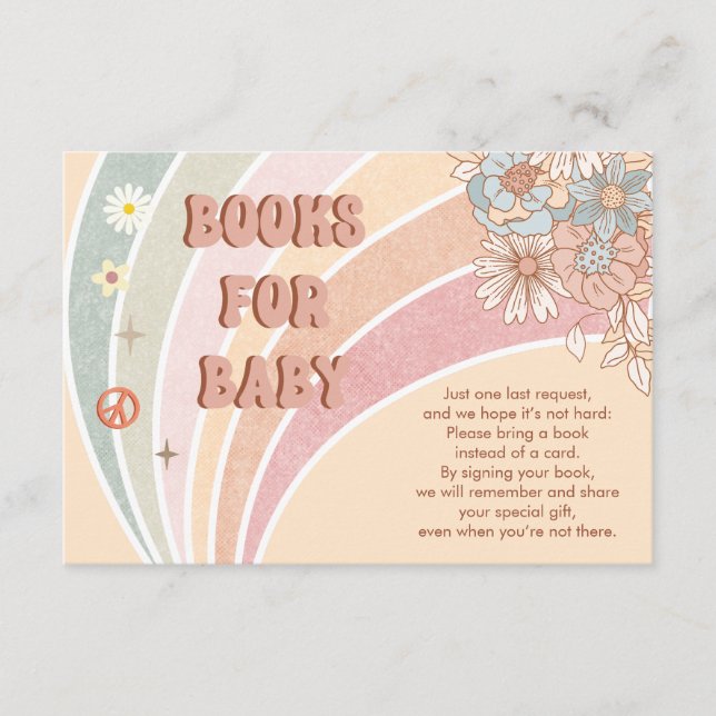 Groovy Retro 70s | Rainbow Books for Baby Enclosure Card (Front)