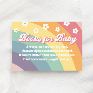 Groovy Retro 70s Rainbow Books for Baby Enclosure Card