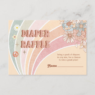 Groovy Retro 70s   Rainbow Diaper Raffle Enclosure Card