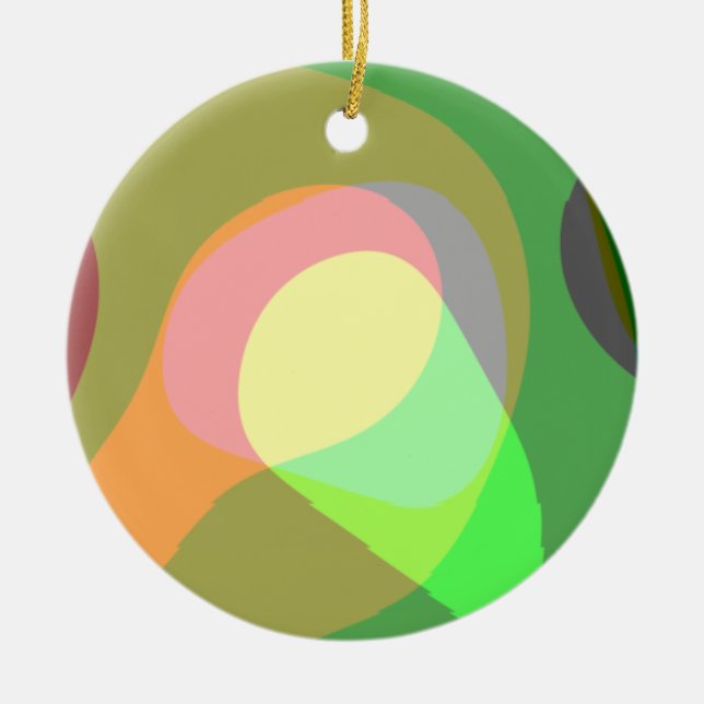 Groovy Retro Abstract Art 710 Ceramic Tree Decoration (Front)