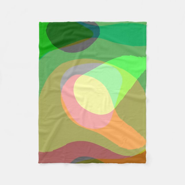 Groovy Retro Abstract Art 710 Fleece Blanket (Front)