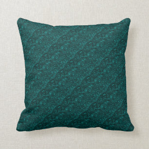 Groovy Retro Abstract Swirls Aquamarine Teal Cushion
