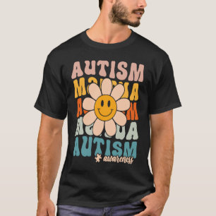 Groovy Retro Autism Awareness Month Puzzle Piece S T-Shirt