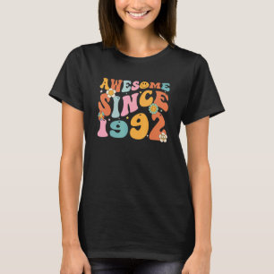 Groovy Retro Awesome Since 1992 30 Years Old 30th T-Shirt