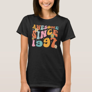 Groovy Retro Awesome Since 1997 25 Years Old 25th T-Shirt