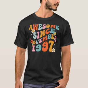 Groovy Retro Awesome Since 1997 25 Years Old 25th T-Shirt
