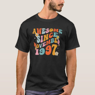 Groovy Retro Awesome Since 1997 25 Years Old 25th T-Shirt