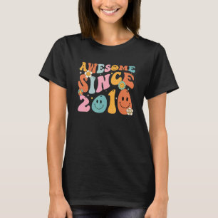 Groovy Retro Awesome Since 2010 12 Years Old 12th  T-Shirt