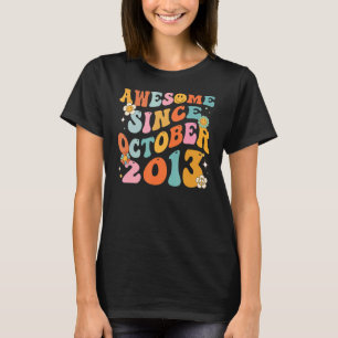 Groovy Retro Awesome Since 2013 9 Years Old 9th Bi T-Shirt