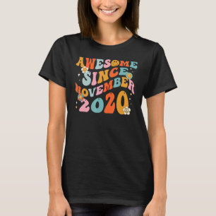 Groovy Retro Awesome Since 2020 2 Years Old 2nd Bi T-Shirt