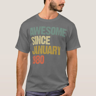Groovy Retro Awesome Since January 1980 friend T-Shirt