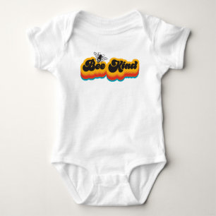 Groovy retro bee kind baby bodysuit