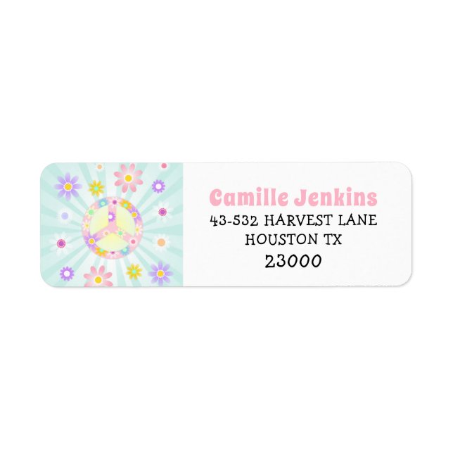 Groovy Retro Birthday Invitation Return Address (Front)