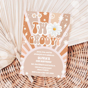 Groovy Retro Birthday Party Birthday Invitation