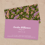 Groovy Retro Boho Purple Green Botanical Trendy Business Card<br><div class="desc">Groovy Retro Boho Purple and Green Botanical Trendy Business Card</div>