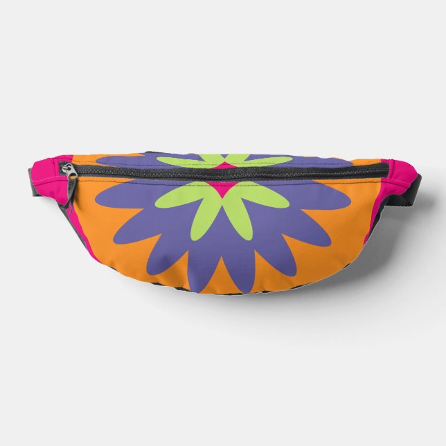 Groovy Retro Botanical Pattern Artwork Bum Bags (Lay Down)