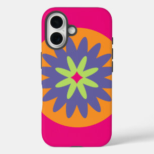 Groovy Retro Botanical Pattern Artwork iPhone 16 Case