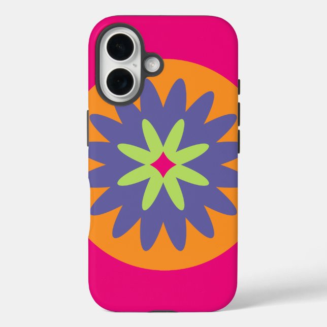 Groovy Retro Botanical Pattern Artwork Case-Mate iPhone Case (Back)