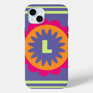 Groovy Retro Botanical Pattern Artwork iPhone 15 Mini Case