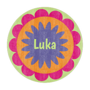 Groovy Retro Botanical Pattern Artwork Cutting Board
