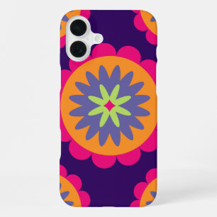 Groovy Retro Botanical Pattern Artwork iPhone 16 Plus Case