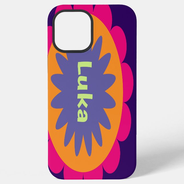 Groovy Retro Botanical Pattern Artwork iPhone Case (Back)