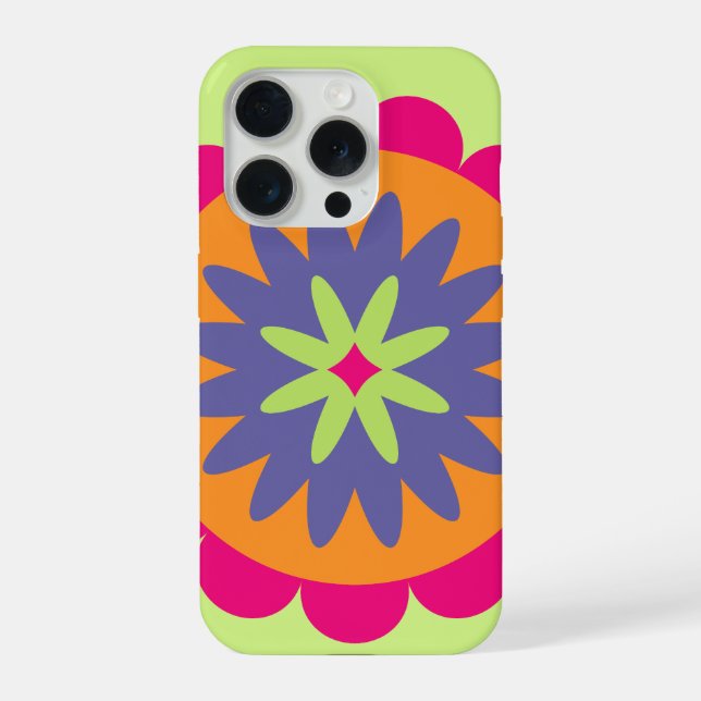 Groovy Retro Botanical Pattern Artwork iPhone Case (Back)