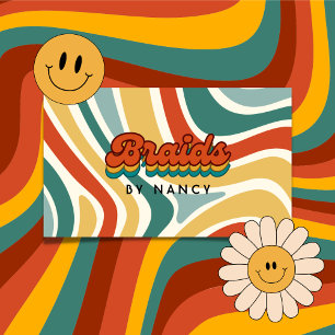 Groovy Retro Braids  Business Card