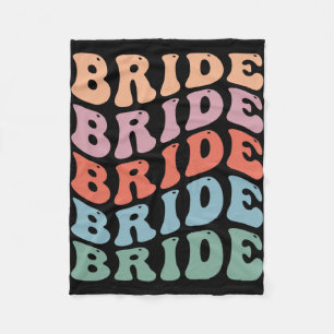 Groovy Retro Bride Bachelorette Party Bridal Bride Fleece Blanket