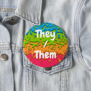 Groovy Retro Bubbly Trippy Funky Panromantic Pride 10 Cm Round Badge