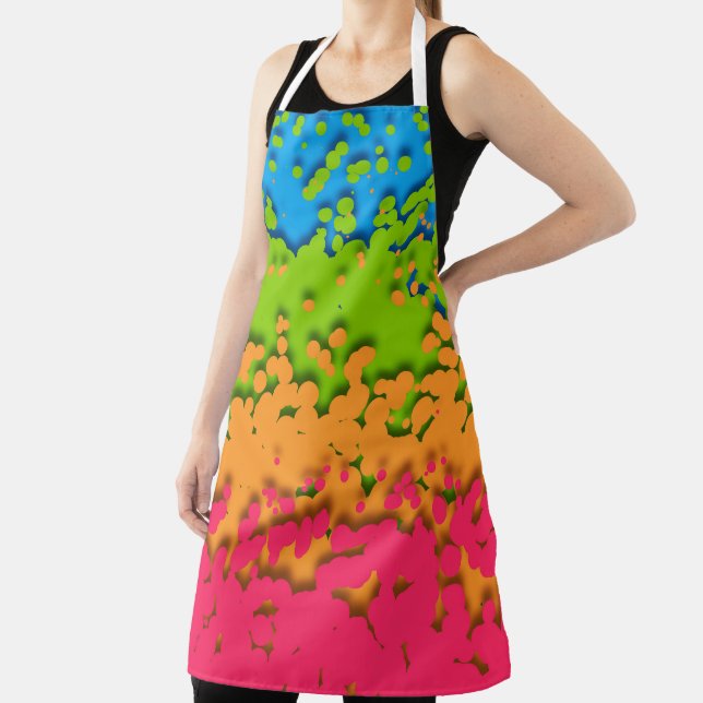 Groovy Retro Bubbly Trippy Funky Panromantic Pride Apron (Insitu)