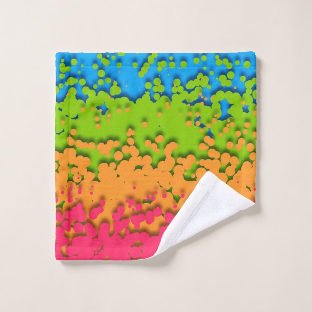 Groovy Retro Bubbly Trippy Funky Panromantic Pride Bath Towel Set (Wash Cloth)