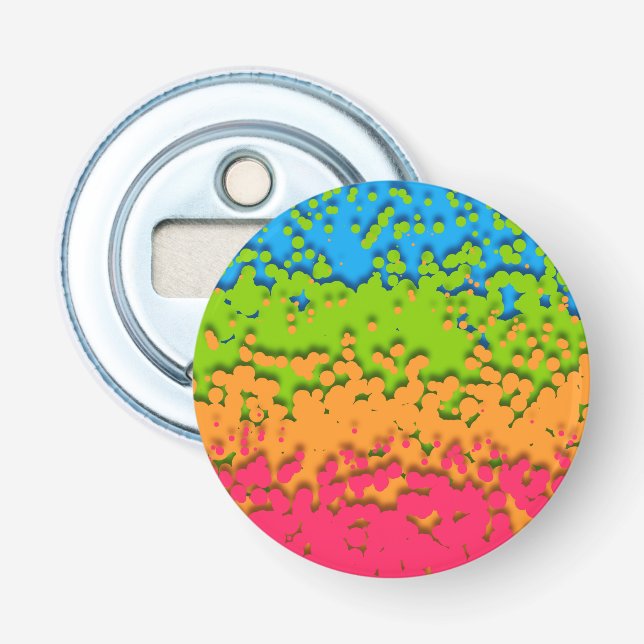 Groovy Retro Bubbly Trippy Funky Panromantic Pride Bottle Opener (Front)