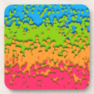 Groovy Retro Bubbly Trippy Funky Panromantic Pride Coaster