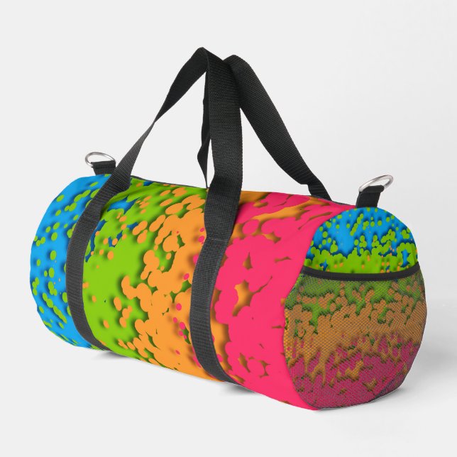Groovy Retro Bubbly Trippy Funky Panromantic Pride Duffle Bag (Right Corner)