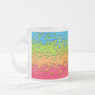 Groovy Retro Bubbly Trippy Funky Panromantic Pride Frosted Glass Coffee Mug