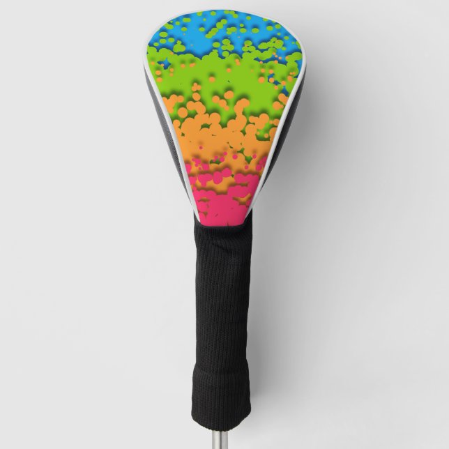 Groovy Retro Bubbly Trippy Funky Panromantic Pride Golf Head Cover (Front)