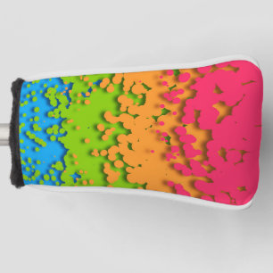 Groovy Retro Bubbly Trippy Funky Panromantic Pride Golf Head Cover