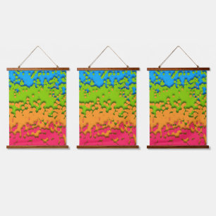 Groovy Retro Bubbly Trippy Funky Panromantic Pride Hanging Tapestry