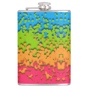 Groovy Retro Bubbly Trippy Funky Panromantic Pride Hip Flask