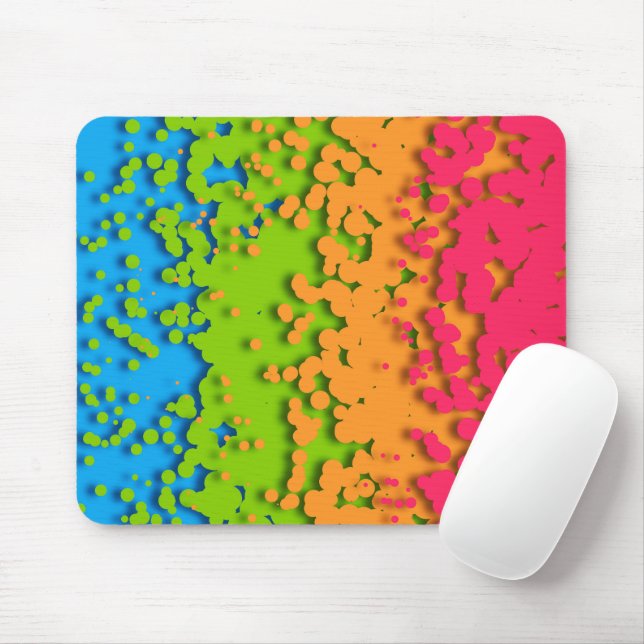 Groovy Retro Bubbly Trippy Funky Panromantic Pride Mouse Mat (With Mouse)