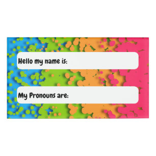 Groovy Retro Bubbly Trippy Funky Panromantic Pride Name Tag